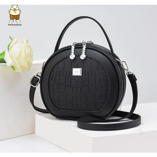 Beibaobao 2020 Ladys Shoulder Crossbody Bag Womens Circle Handbag Women Alligator Leather Small Round Handbags