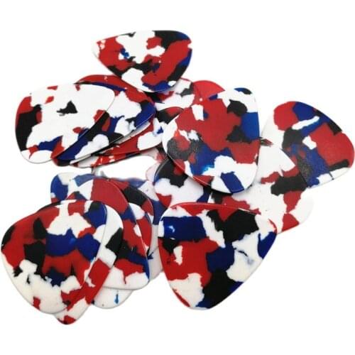 Bulk Blank Blue Red Mosaic 0.46MM/0.71MM/1.0MM/0.96MM Celluloid Guitar Picks Plectrum Mediator for Guitar, Bass, Ukulele 200pcs