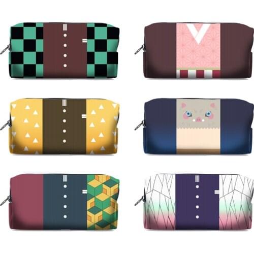 Demon Slayer Kimetsu No Yaiba Kamado Tanjirou Nezuko Pen Pencil Case Cosplay Student Handbag Makeup Bag Prop Anime Xmas Gift