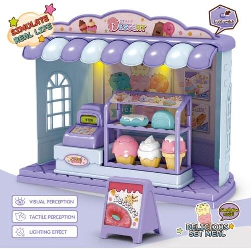 Kids Kitchen Toys Simulation Kitchen Cooking Game BBQ Burger Ice Cream Snack Bar Children Christmas Gift
