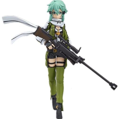 Anime Figure Sword Art Online Figma 241 Asada Shino Sao PVC Action Figure Collection Movable Model Kids Toys Doll 15cm