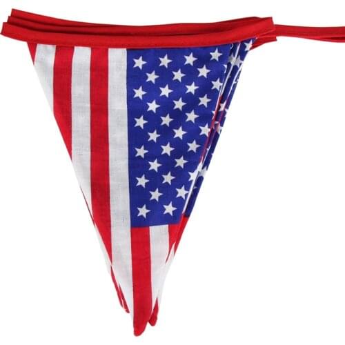 12 Flags America USA Flag National Day Star Spangled Banner Pennant Garland Bunting Business Party Election Day Meeting Decor