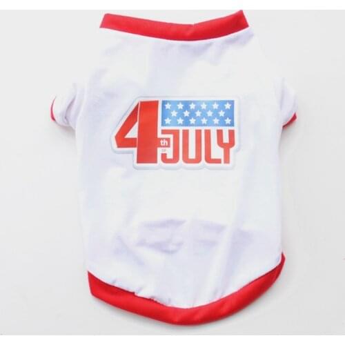 Independence Day Small Dog Shirt Puppies Clothes Printed 4th Of July Dog Shirts Dogs Pets Clothing For Chihuahua Bichon Hiromi E