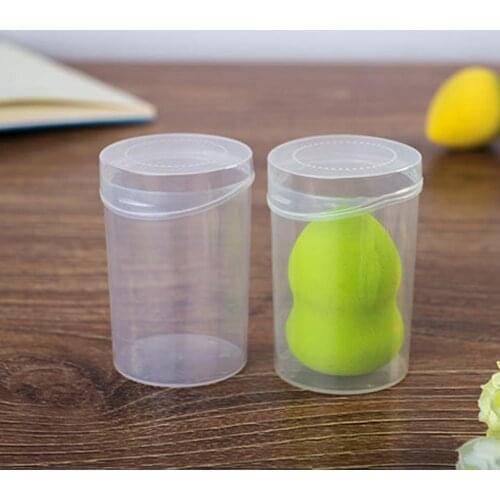 Round Plastic Box Case Gourd Shape Powder Puff Sponge Storage Empty Container