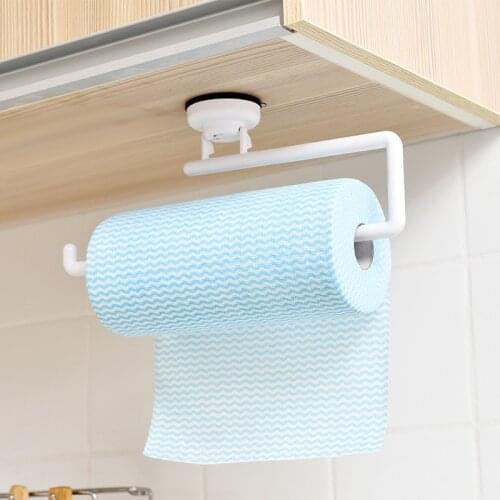 Kitchen paper holder white roller paper towel rack creative towel rack ABS paper holder storage supplies Storage rack