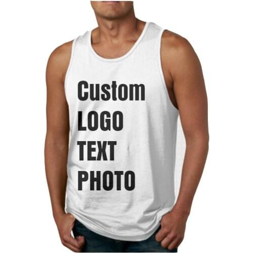 Personalised Mens Summer Tank Top Sleeveless Shirt Vest Custom LOLO/TEXT/PHOTO