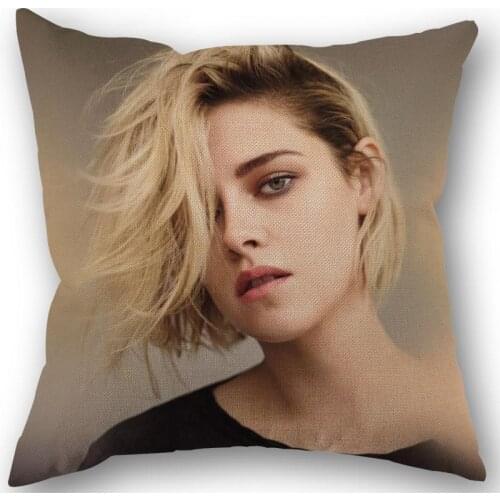 New Custom Kristen Stewart Pillowcase Cotton Linen Fabric Square Zipper Pillowcase 45X45cm Wedding Decorative Pillow cover