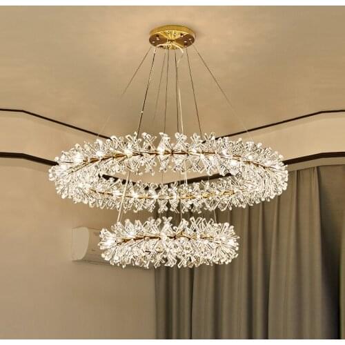 New Living Room Pendant Lights Postmodern Firefly Hanging Light Fixtures Luxury Crystal Lights Net Red Restaurant led Lighting