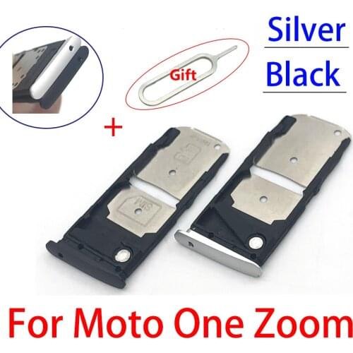 New Replacement Repair For Motorola Moto One Zoom SIM Card Tray Slot Holder With SD Card Adapter Replacement Parts + Pin