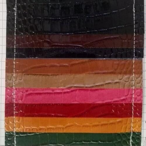 Wholesale 10 yards roll PVC high gloss crocodile pattern artificial leather high gloss crocodile pattern furniture sofa leather