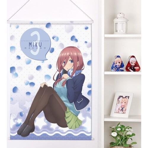 Flat New Japanese Anime Cartoon Nino Nakano Peach Skin Velvet Wall Scroll Poster Print