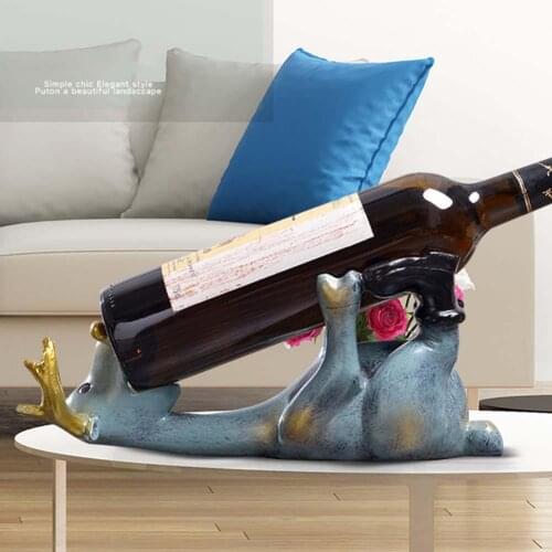 Lying Deer Resin Ornament Wine Whisky Bottle Holder Elk Storage Rack Home Decor Display Stand Bar Accessory Table-top Decoration