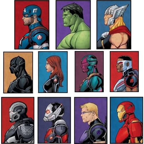 Marvel Avengers Superhero Poster Marvel Movie Canvas Painting Childrens Room Wall Print Picture Home Decoration Birthday Gift