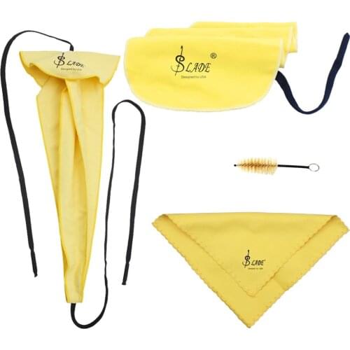Durable 4pcs Saxophone Cleaning Kit Sax Maintenance Tool, Yellow