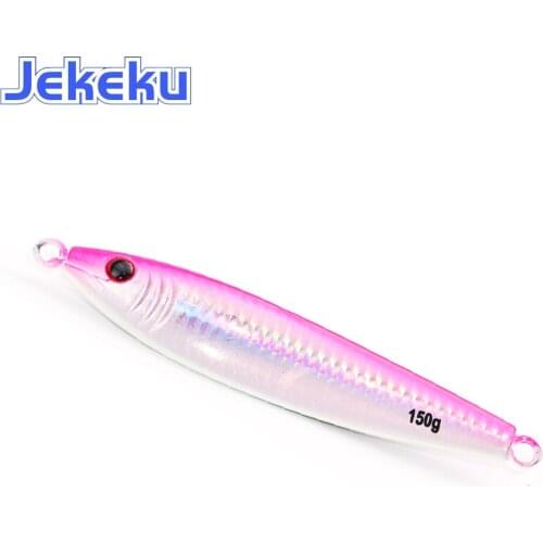 JEKEKU 1pcs Hard Metal Slow Jigging Fishing Lure 120g 150g Lead Jig Fish Sea Bass Lure Artificial Bait Sinking Lead Lure