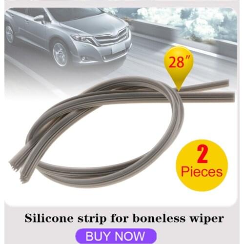 2PCS 28 Inch Universal Car Front Window Windshield Wiper Blades Insert Silicone Strip Boneless Wiper Rubber Strip