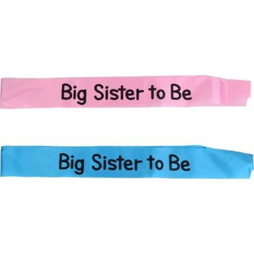 Blue Pink Big Sister to Be Satin Ribbon Sash Baby Shower Boy Girl Baby Shower Party Ceremony Decorations Favor Gifts for Sister