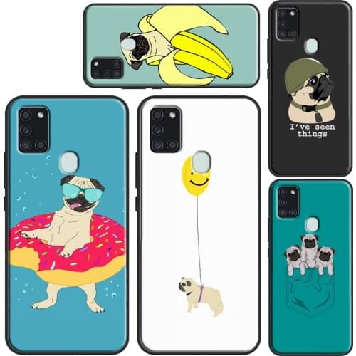 Funny Cartoon Pug Case For Samsung A71 A51 A41 A31 A11 A21S A20e A10 A20 S A40 A50 A70 A12 A32 A42 A52 A72