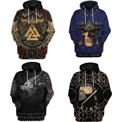 Viking Warriors Legend Sweatshirts Golden Triangle 3D Printed Hoodie Cosplay costume Thin Pullover Hoodies Tops Outerwear Coat
