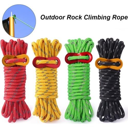 4 Meter Outdoor Rock Climbing Rope Dia 4mm High Strength Survival Paracord Safety Rope Cord String Hiking Accessory