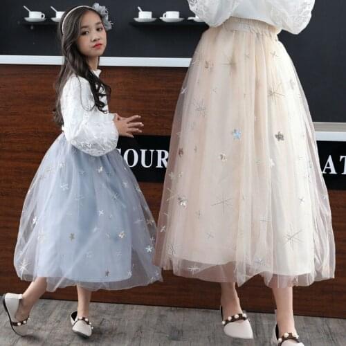 Girls Skirts Autumn Winter Kids Clothing Summer Girl Mesh Long Skirt Ball Gown Baby Girl Clothes Children Mother Tutu Skirts