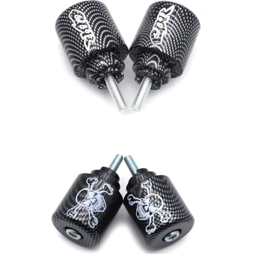 Aftermarket Motorcycle Parts SKULL Bar Ends For Honda CB 559 919 CBR 600 1000 VFR 800 VTR RC51 Gold Wing GL 1800 CARBON