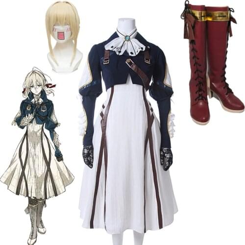 Anime Violet Evergarden Cosplay Costumes Violet Evergarden Cosplay Shoes Violet Evergarden Boots Customer for Women Halloween