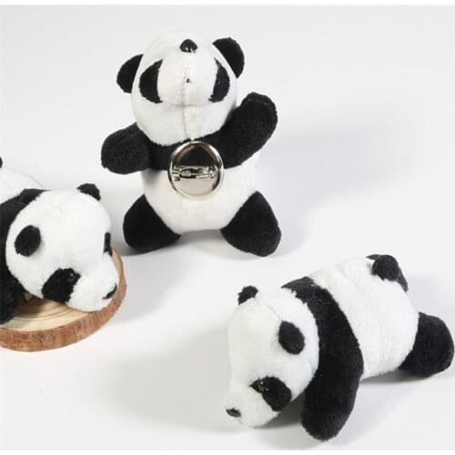 10PCS/LOT , 4-10CM Approx. Small Panda Little Stuffed Brooch DOLL , Accessories Plush Toy
