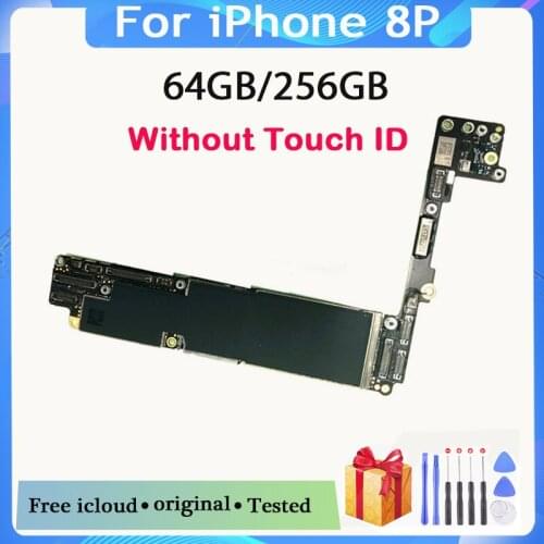 100% Unlocked icould For Iphone 8 PLUS Motherboard without Touch ID Repair Original Motherboard For iPhone 8 5.5inch MB Plate