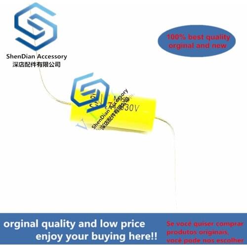 10pcs 630V fever electrodeless copper foot audio 0.47uf yellow through heart axial cholangio mechanical coupling film capacitor