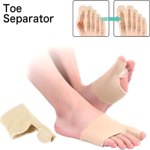 2Pcs 1Pair Toe Separator Hallux Valgus Bunion Corrector Orthotics Feet Bone Thumb Adjuster Correction Pedicure Sock Straightener