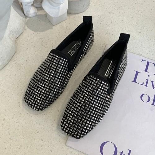 2020 Fashion Women Flat Shoes Square Head New Spring Skid-proof Flat Style Shoes Shallow High Quality Simple Shoe Female W38-47