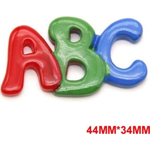 25pcs 44*34MM Big 3D Letters ABC School Flatback Planar Resin Cabochon DIY Crafts Embellishments for Home Decoration Accessories