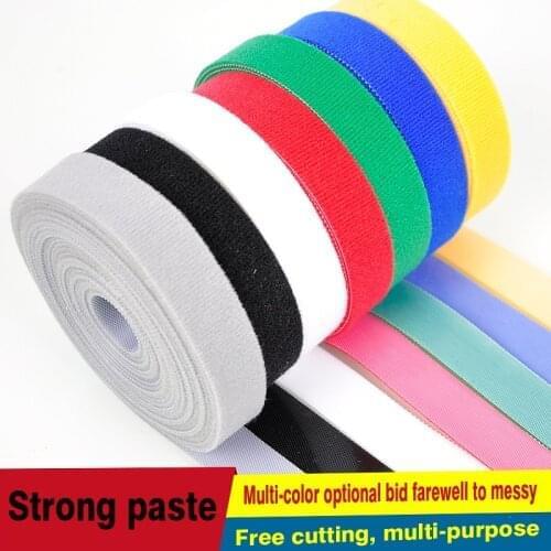 5 Meters/Roll Width 2 Cm Magic Sticker Nylon Cable Ties Reusable Wire Management 6 Colors to Choose from DIY Velcroe
