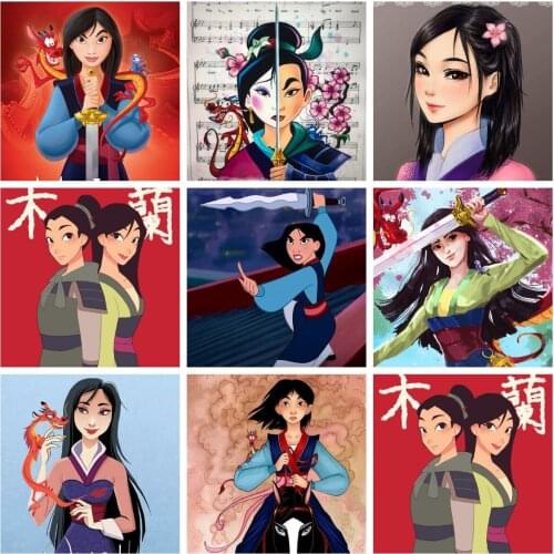 Disney Princess Mulan And Mushu 5D Diamond Painting Cross Stitch Kits Embroidery Handicraft Mosaic Resin Home Decor Gifts