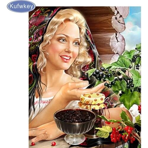 Diamond Mosaic Cross Stitch Set Beautiful Women Diamond Embroidery Sky Landscape Diamond Painting Square Diamond Home Decoration