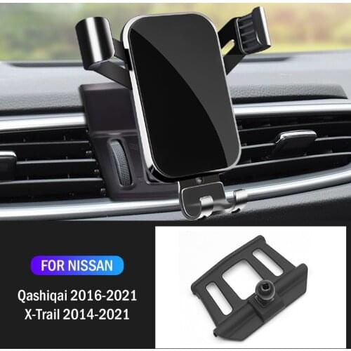 Car Mobile Phone Holder Air Vent Stand GPS Gravity Navigation Bracket For Nissan X-Trail T32 Qashqai J11 2014-2021 Accessories