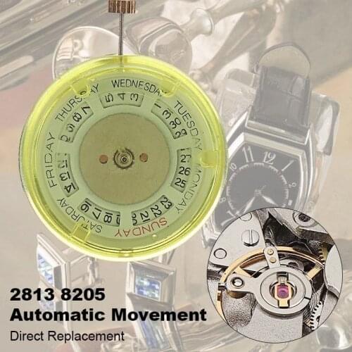 White Mechanical Automatic Watch Replacement Movement Calendar Display Watch Repair Parts for 2813 8205 Watches Clock Movement