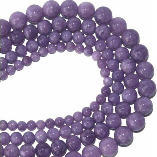 Free Shipping Natural Stone Purple Stone Round Beads 6 8 10 12 MM Pick Size For Jewelry Making Diy Bracelet Necklace Material