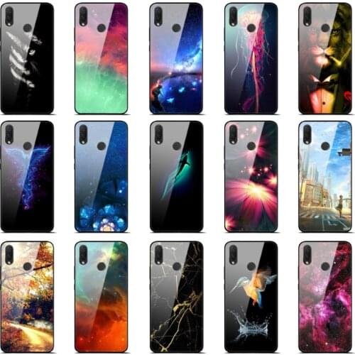Phone case For Huawei Nova 3 Case 6.3'' Luxury Print Tempered Glass Hard Cover For Huawei Nova 3 Case NOVA3 Capa Funda Para Etui