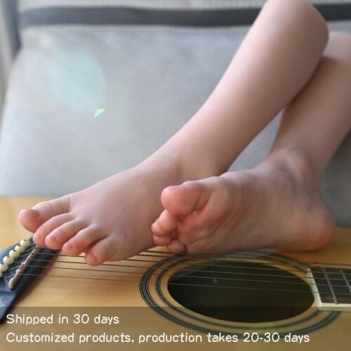 Foot length 16CM Age 5 kis girl simulation child calf model platinum silicone real life beautiful shoes socks shooting TGZS200T