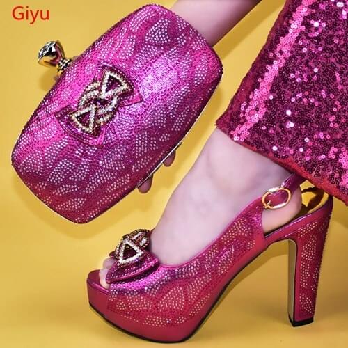 Doershow best selling Shoes And Bag Set New 2019 Women Shoes And Bag Set In Italy Italian Shoes with Matching Bags Set! SYY1-10