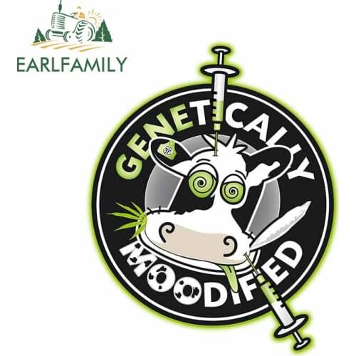 EARLFAMILY 13cm x 10.6cm for Genetically Moodified Car Sticker Vehicle Laptop Decoration Camper Waterproof Window Trunk Decal
