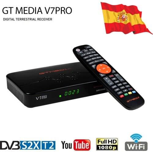 π₯Hot Sale GTMEDIA V7 Pro Satellite TV Receiver 1080P HD DVB-S2 S2X T2 Receptor H.265 HEVC 10bit MPEG-4 USB WiFi Spain Ccam plus