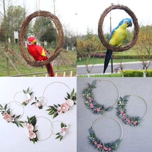 1pcs Ring Wooden Circle Round Catcher DIY Hoop for Flower Wreath Garden Plant Hanging Basket Home Room Decor wedding decoration