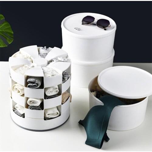 Storage Box Jewlery Organizer Underwear Storage Box Storage Bins Socks Plastic Box 360 Degree Rotation Can Be Superimposed