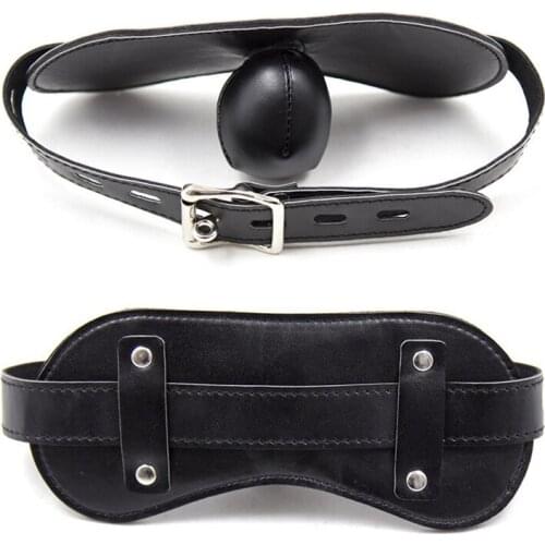 Leather Bondage Tape Open Mouth Gag Adult Games Erotic BDSM Gag Ball Sex Tools For Couples Bondage Restraints Slave Fetish Toys