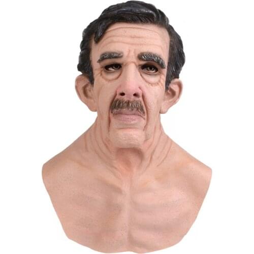 Halloween Old Man Cosplay Mask Latex Rubber XMAS Costume Masks Props Adult One size