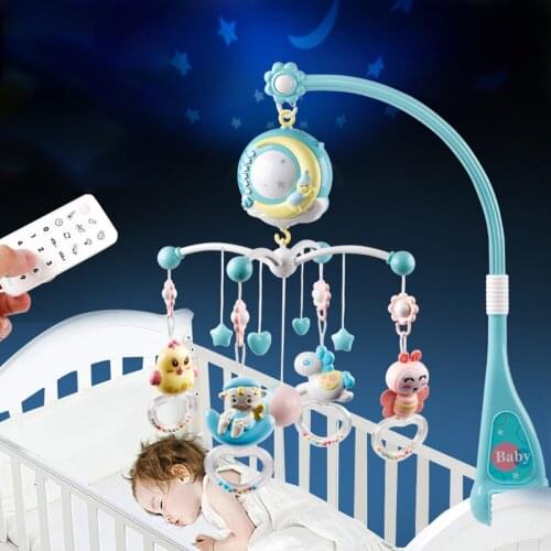 Baby Rattles Crib Mobiles Toy 0-18 Months Holder Rotating Mobile Bed Bell Musical Box Projection Newborn Infant Baby Toy Gift