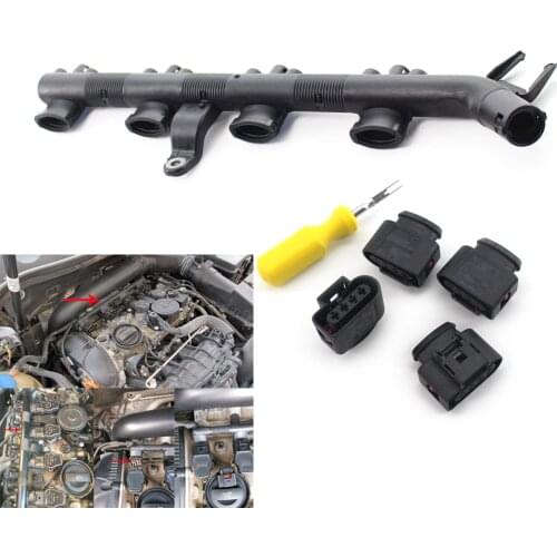 Set 4* Ignition Coil Connector Repair Kit with Harness Wiring for Audi 8K0973724